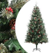 Árvore de Natal com pinhas 225 cm PVC e PE verde