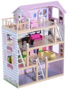 Casa de Bonecas com Móveis e 4 Andares Casa de Bonecas com 13 Acessóri