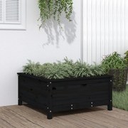 vidaXL Vaso/floreira de jardim 82,5x82,5x39 cm pinho maciço preto