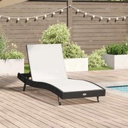 vidaXL Espreguiçadeira Preto e Branco 197 x 70 x 82 cm vime PE
