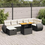 vidaXL 5 pcs conjunto sofás de jardim com almofadões acácia e vime PE