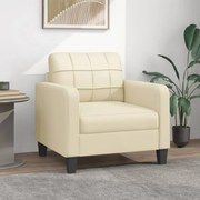 vidaXL Poltrona 60 cm couro artificial creme