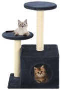 vidaXL Árvore p/ gatos c/ postes arranhadores sisal 60 cm azul escuro