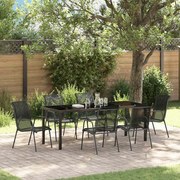 vidaXL Conjunto de Jantar para Jardim com 7 Peças Preto em Textileno e Aço.