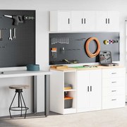 vidaXL Armários de garagem 2 pcs derivados de madeira branco