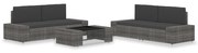 vidaXL 5 pcs conjunto lounge de jardim vime PE cinzento