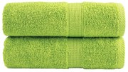 vidaXL Toalhas de bidé premium SOLUND 2pcs 30x50cm 600 gsm verde maça
