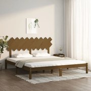 Estrutura de cama super king 180x200 cm castanho-mel madeira