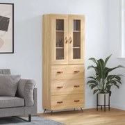 vidaXL Armário alto 69,5x34x180 cm derivados de madeira cor sonoma