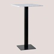 Mesa Alta De Bar Quadrada 60x60 Cm Em Mármore Livanto Mármore Branco Guangxi & Preto - Sklum