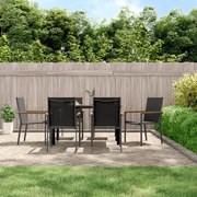 vidaXL Cadeiras de jardim 6 pcs 55x61,5x90 textilene e aço preto