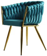 Conjunto de 2 Cadeiras de Jantar KING – 60x54x78,5 cm – Metal Dourado
