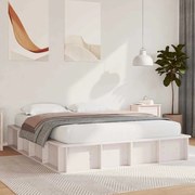 vidaXL Cama com armazenamento que levanta, branca, 160 x 200 cm, em pinho sólido.