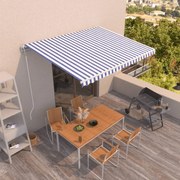 Toldo retrátil automático 450x350 cm azul e branco