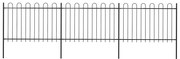 vidaXL Cerca de jardim com arco superior em aço 537x120 cm preta