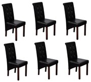 vidaXL Cadeiras de jantar 6 pcs couro artificial preto