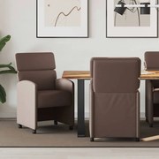 vidaXL Cadeiras de Jantar com Rodas 2 pcs Castanho 58 x 65 x 98 cm
