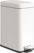 HOMCOM Lixeira de metal, contentor de lixo, capacidade 5 L, com pedal, com balde interior, branco | Aosom Portugal