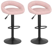 vidaXL Bancos de bar 2 pcs veludo rosa