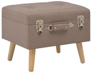 vidaXL Banco de arrumação 40 cm tecido castanho