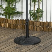 Base para Chapéu de Sol de Cimento Suporte para Chapéu de Sol de 14 kg para Mastros de Ø32-38 mm para Jardim Varanda Pátio Ø46x34 cm Preto