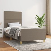vidaXL Estrutura cama sem colchão 90x200 cm tecido cinza-acastanhado