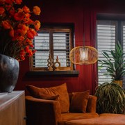 Candeeiro de suspensão design dourado com preto 50 cm - Marnie