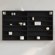 vidaXL Armário vitrine 100x8,5x58 cm derivados de madeira preto