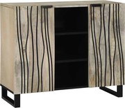 vidaXL Buffet Branco 90 x 33 x 75 cm Madeira de mangueira maciça