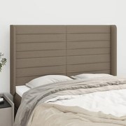 vidaXL Cabeceira cama abas tecido 147x16x118/128 cm cinza-acastanhado