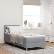 Cama Box Spring com Colchão Cinza Claro 80x200 cm Tecido