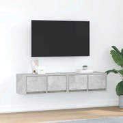 vidaXL Móveis de TV 2pcs 60x31x25,5cm madeira processada cinza cimento