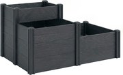 Outsunny Jardineira Elevada Cama de Jardim de 3 Níveis com Fundo Aberto para Flores Legumes 120x80x64 cm Efeito Madeira Cinza | Aosom Portugal