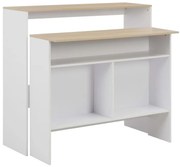 vidaXL Mesa de bar com 2 tampos 130x40x120 cm branco e carvalho
