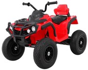 Moto 4 elétrica para crianças 12V ATV AIR, Rodas de AR, assento couro ecológico Vermelha
