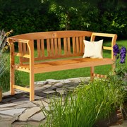 Banco de jardim Rose em madeira de eucalipto com certificação FSC® 158x43x82cm Castanho
