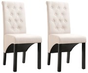 vidaXL Cadeiras de jantar 2 pcs tecido cor creme