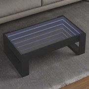 vidaXL Mesa de centro luzes LED Infinity 90x53x30 cm preto