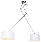 Candeeiro de suspensão com tons de linho branco 35 cm - aço Blitz II Country / Rústico,Moderno