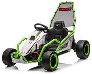 Kart elétrico para Crianças 24 V TORNADO Gokart Função Drift, Rodas espuma plástica EVA, assento couro ecológico Verde
