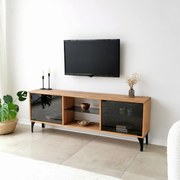 Móvel de TV “Mistero” — 150x30x40 cm — Madeira de Pinho com Estrutura