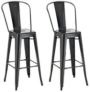 Conjunto de 2 bancos de bar Aiden 44 x 115 x 52 cm Preto