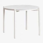 Mesa De Jantar Redonda Ø110 Cm Em Alumínio Elton Gardénia Branco - Sklum