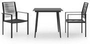 3 pcs conjunto de jantar para jardim