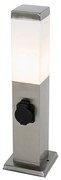 Candeeiro exterior moderno 45 cm em aço com tomada IP44 - Malios Design,Moderno