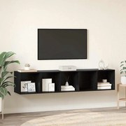 vidaXL Conjunto de Estantes para TV 2 pcs Carvalho preto