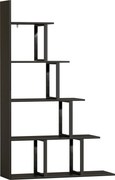 HOMCOM Estante Biblioteca Separador de Ambientes Estilo Industrial em Escada 5 Prateleiras 102x30x160 cm Cor Preta | Aosom Portugal