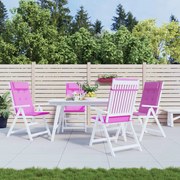 vidaXL Almofadões p/ cadeira encosto alto 4 pcs tecido oxford rosa
