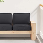 vidaXL Conjunto de Almofadas para Palete 2 pcs Preto Tecido Oxford