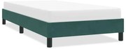 Estrutura de cama sem colchão 80x220cm veludo verde-escuro